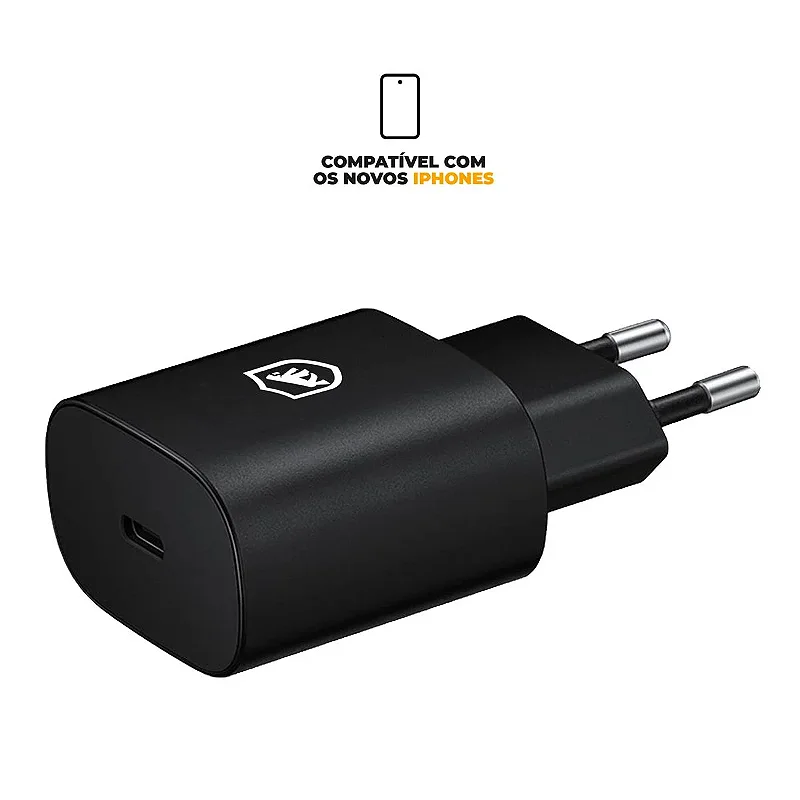 Carregador Turbo Tipo C - QC 3.0 até 25W - Preto (Recondicionado) - Gshield - foto 2