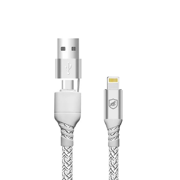 Carregador Turbo Duplo Tipo C + 2UN Cabo Thunder 65W 2 em 1 Lightning - 1M - Gshield