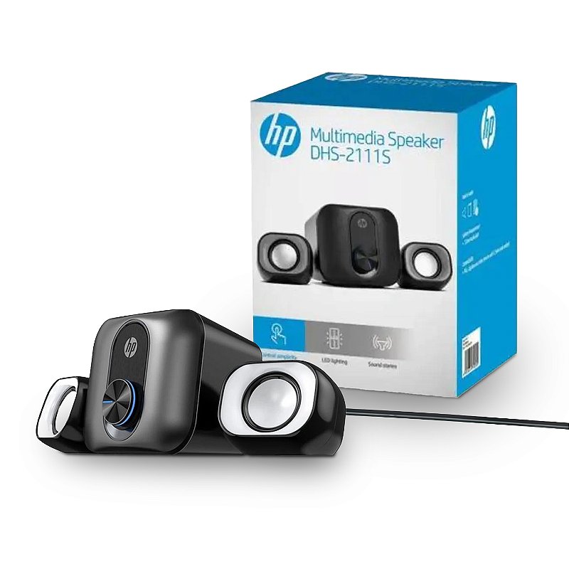 Caixa de som 2.1 Speaker USB-A e Conector 3.5mm Subwoofer 5W - Preta - HP - foto 2