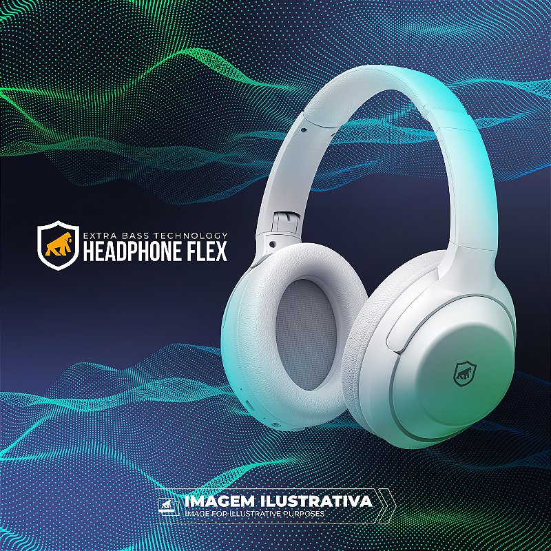 Headphone Flex - Extra Bass Tech - Branco - Gshield - foto 6