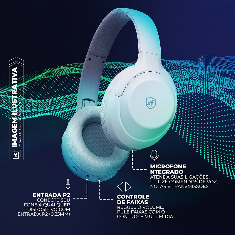 Headphone Flex - Extra Bass Tech - Branco - Gshield - foto 3