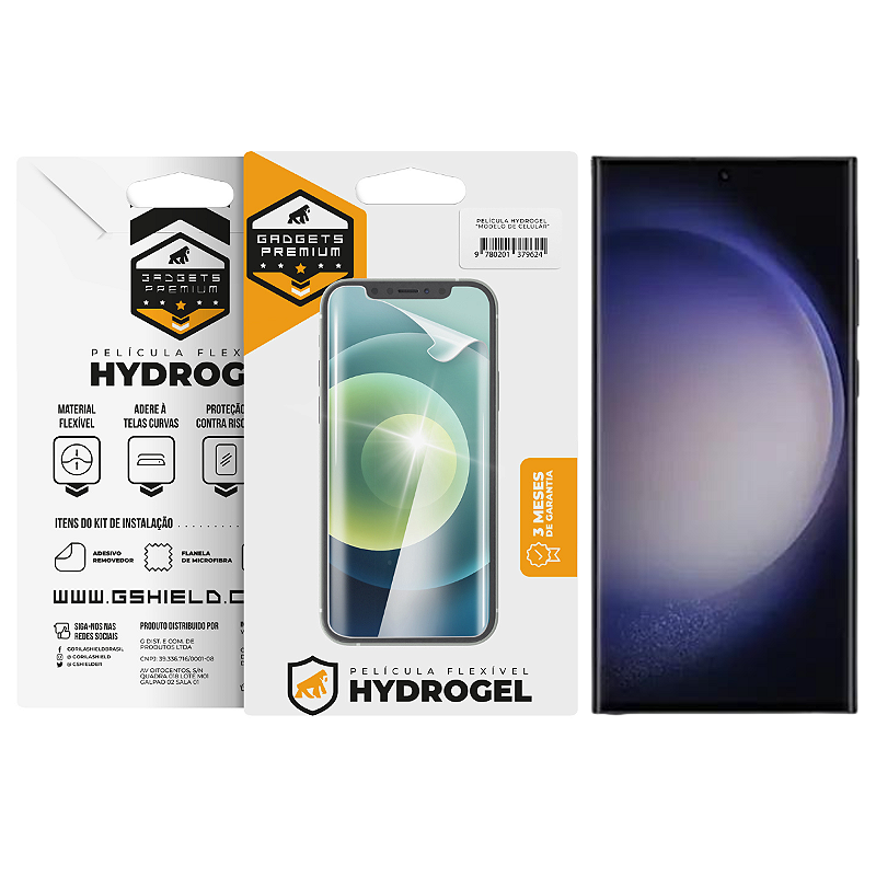 Capa Victus + Película Frontal e Traseira Preta para Samsung Galaxy S23 Ultra - Gshield
