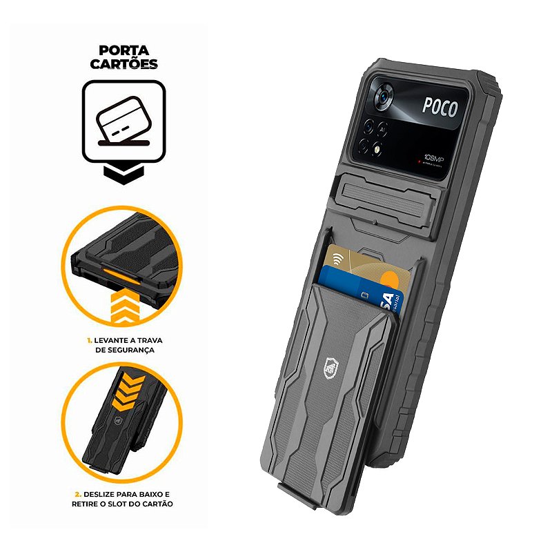 Kit Snap Guardian - Clip + Braçadeira + Capa para Xiaomi Poco X4 Pro 5G - Gshield