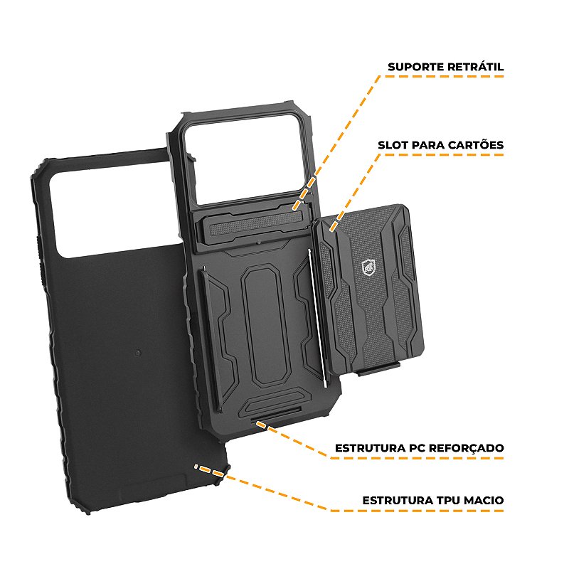 Kit Snap Guardian - Clip + Braçadeira + Capa para Xiaomi Poco X4 Pro 5G - Gshield