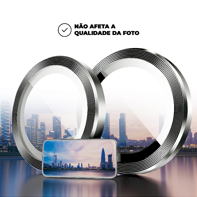 Protetor de Lente para iPhone 16 - One Armor - Frame para câmera - Prata - Gshield