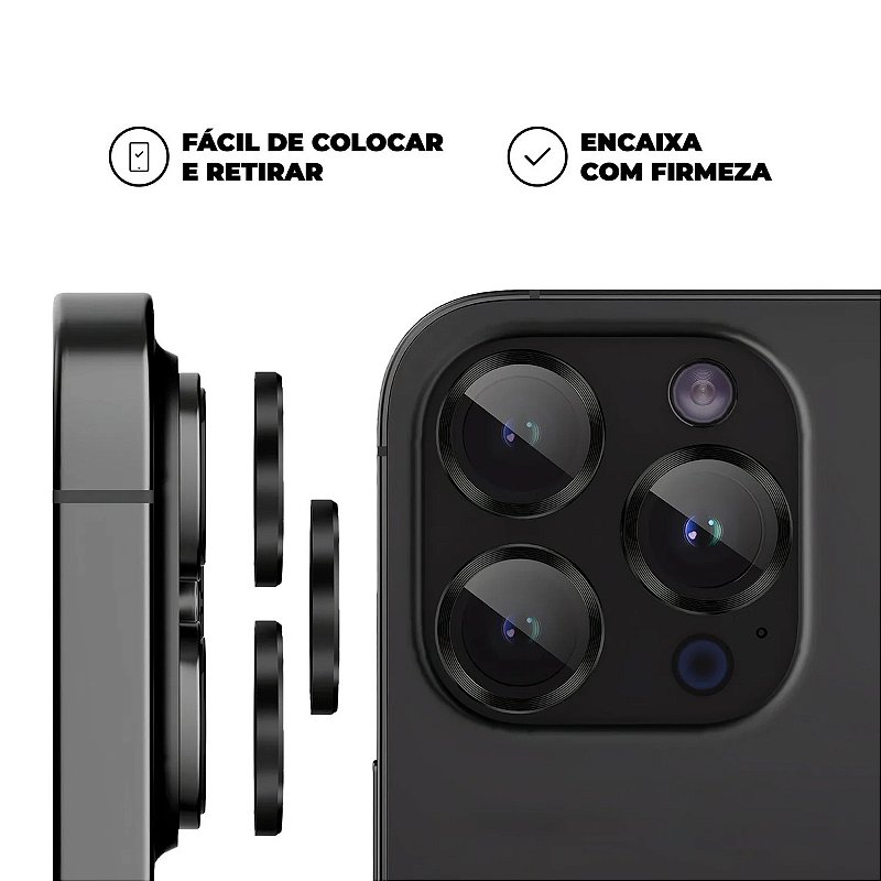 Protetor de Lente para iPhone 16 Pro - One Armor - Frame para câmera - Preto - Gshield