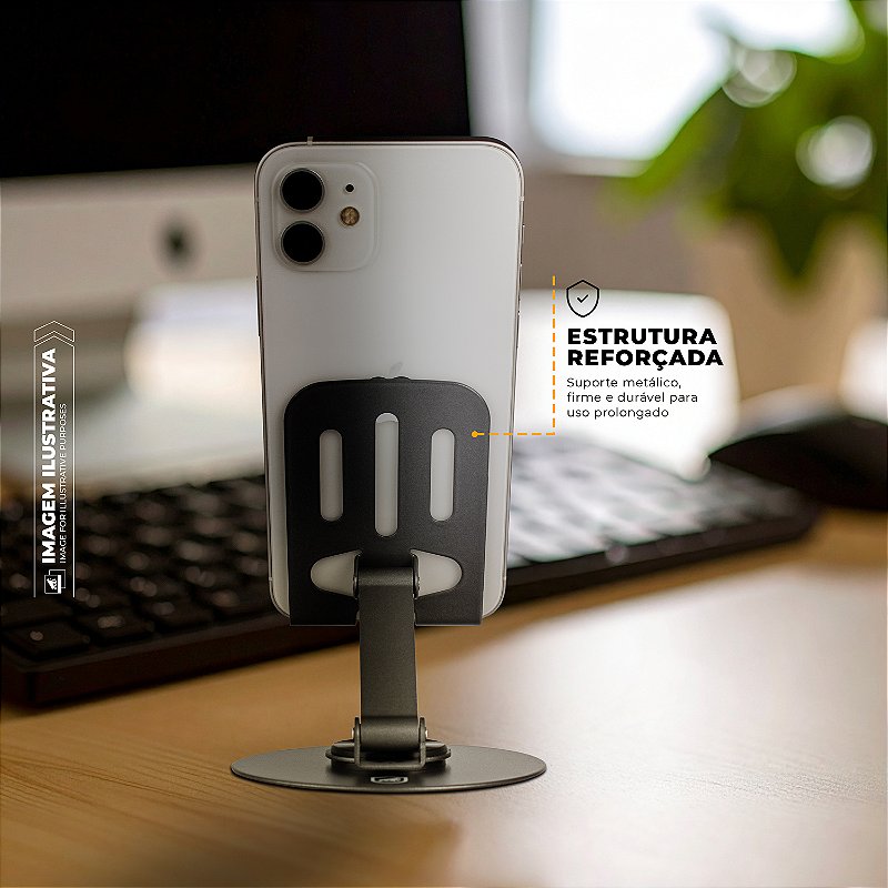 Suporte Metálico 360 - Discovery - Para Celular - Prata - Gshield - foto 6