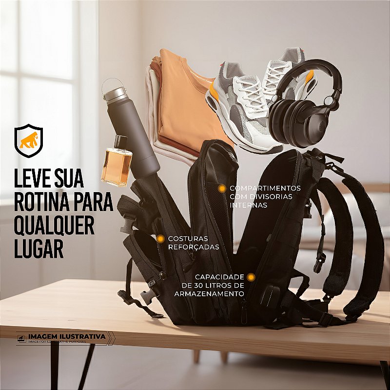 Mochila Tática 30L com Entrada USB-A, P2 e Capa de Chuva Integrada - Raptor - Gshield