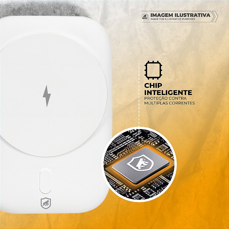 Carregador Portátil 2 em 1 Wireless Magsafe 10.000 mAh - Branco - Survivor - Gshield
