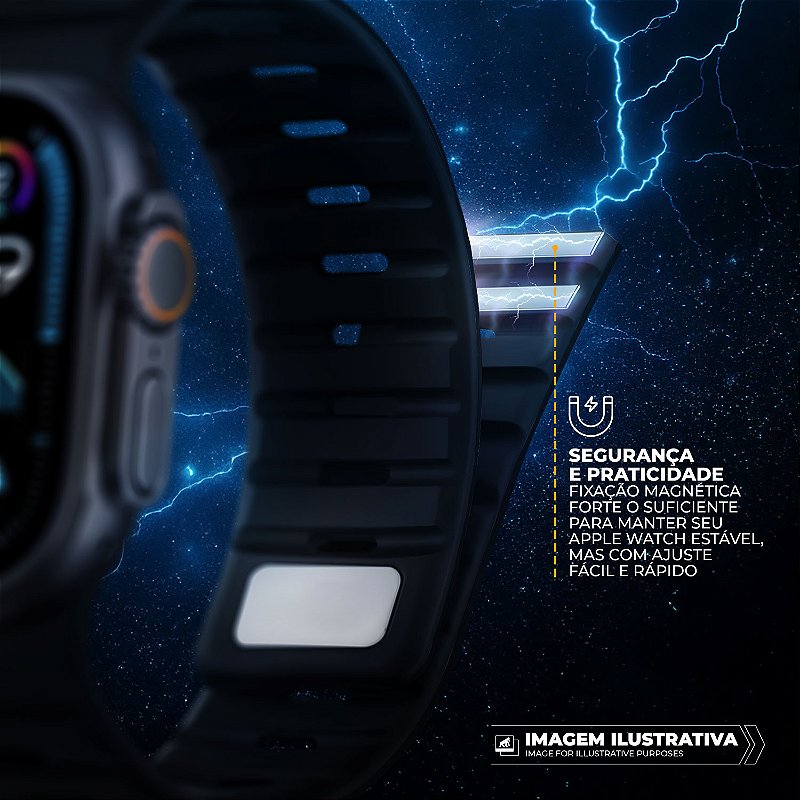 Pulseira para Apple Watch 38 / 40 / 41MM - Discovery Magnética - Preta - Gshield