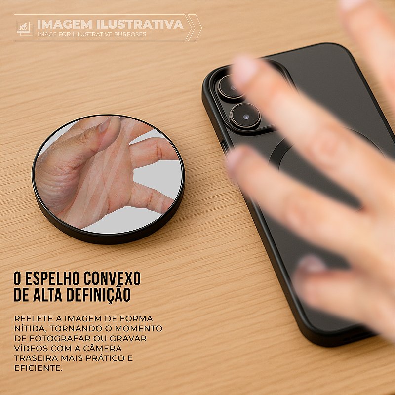 Espelho Magnético de Selfie para Câmera Traseira de Celular compatível com Magsafe - SnapView - Gshield - foto 2