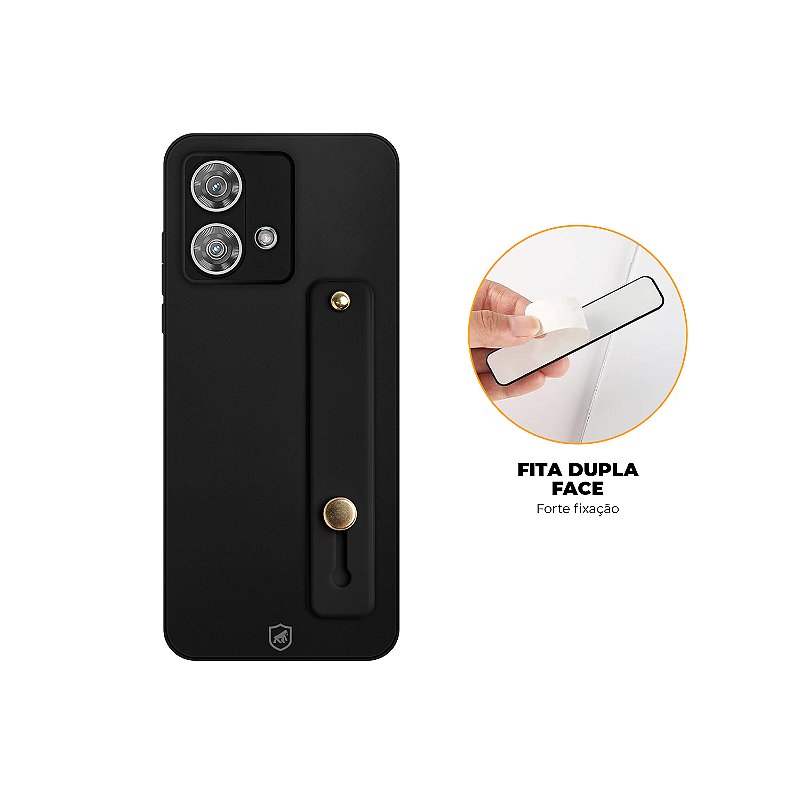 Kit Capa Silicon Veloz para Samsung Galaxy A15 + Ring Socket + Cordão - Preto - Gshield