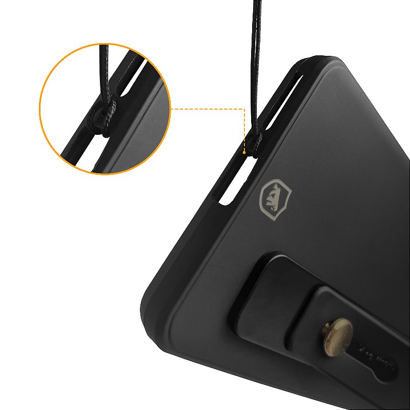 Kit Capa Silicon Veloz para Samsung Galaxy A15 + Ring Socket + Cordão - Preto - Gshield
