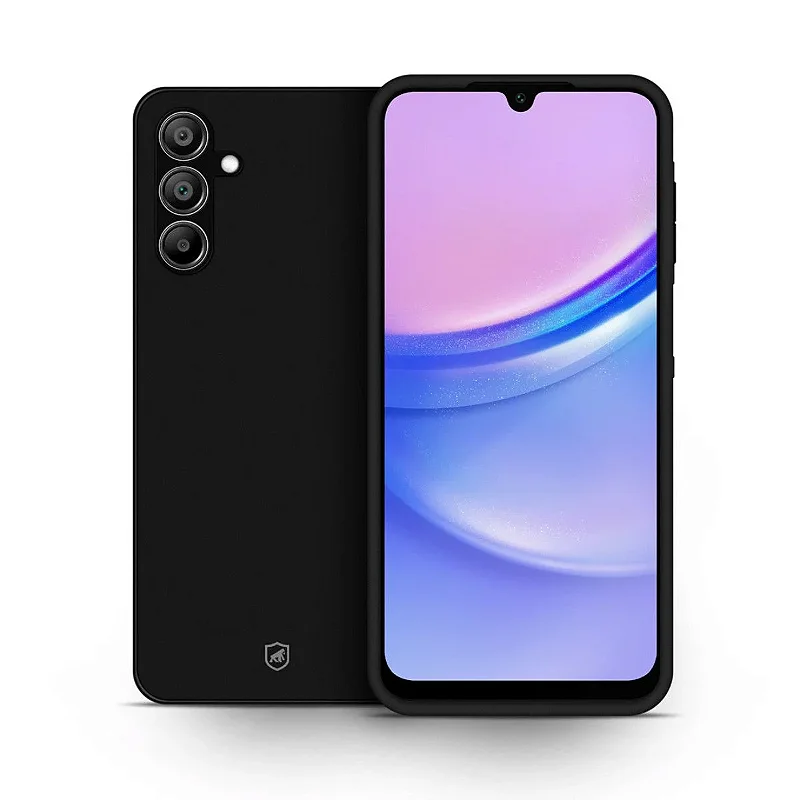 Kit Capa Silicon Veloz para Samsung Galaxy A15 + Ring Socket + Cordão - Preto - Gshield