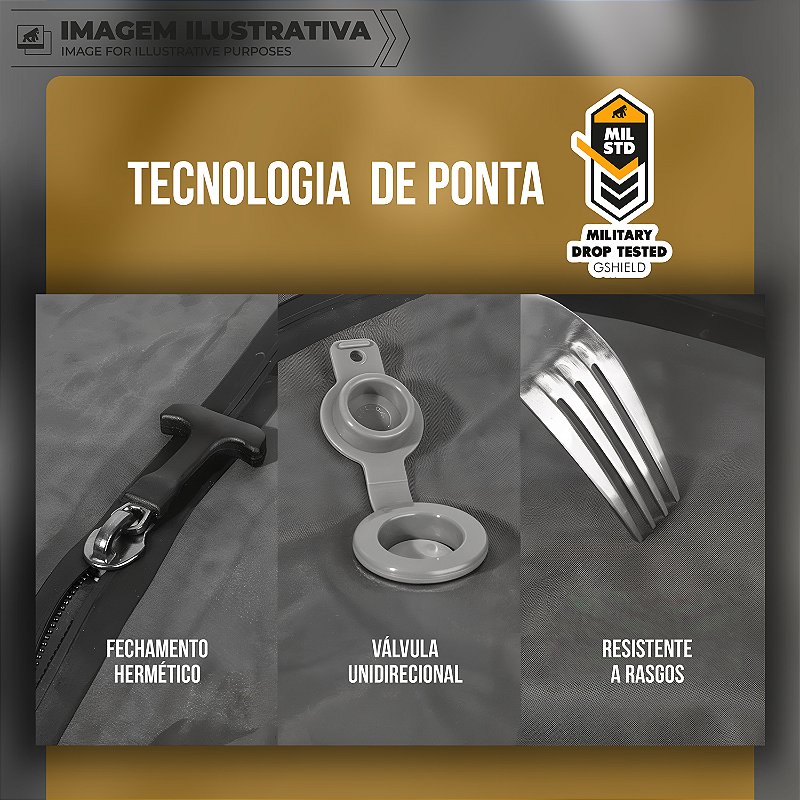 Saco à Vácuo para Viagem à Prova d’Água com Vedação Hermética - Grande - Safe Bag - Gshield - foto 3