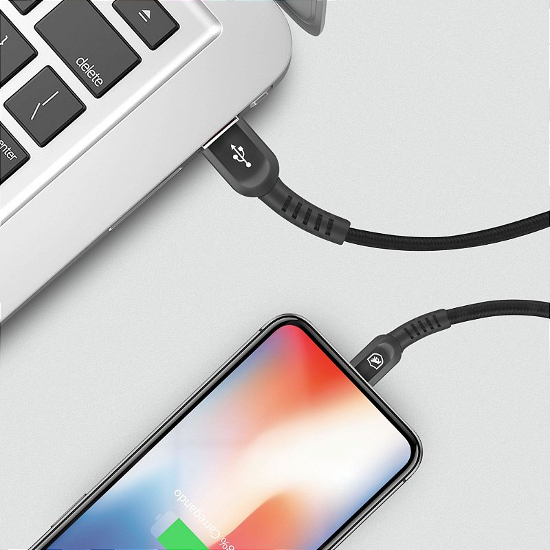 Cabo Dual Shock ( iPhone / iPad ) Lightning - Preto - 2 metros (MFI Homologado) - Gshield - foto 9