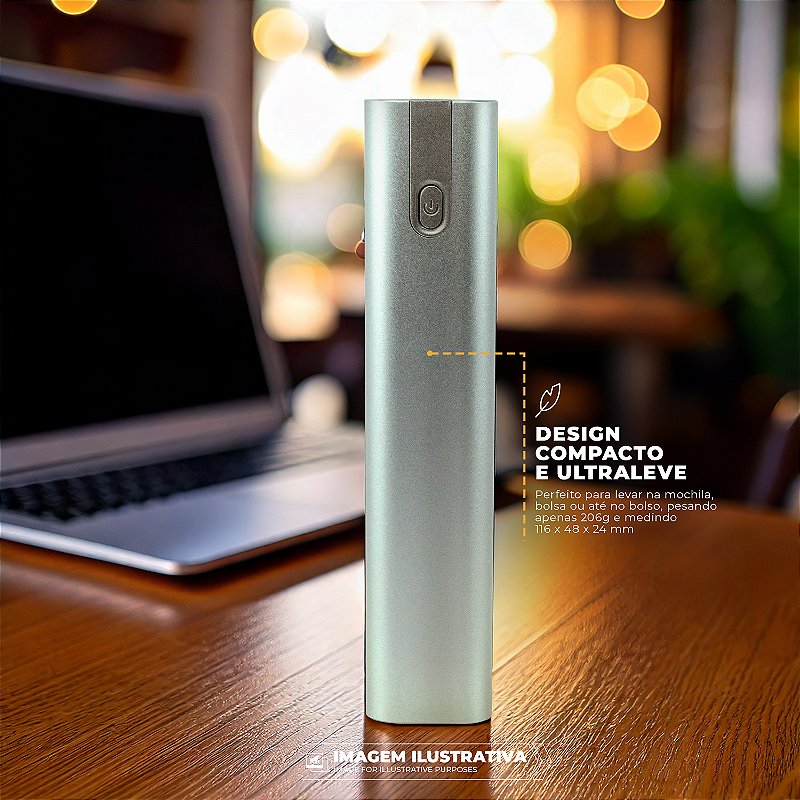 Carregador Portátil Turbo 10.000 mAh 45W - Bateria Externa para Notebook, MacBook e Celular com Saída Tipo-C e USB-A - Powerstation - Gshield