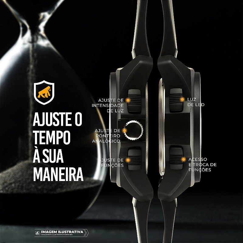 Relógio Analógico e Digital à Prova d’Água com Alarme, Cronômetro e regressivo - Survivor - Gshield - foto 5