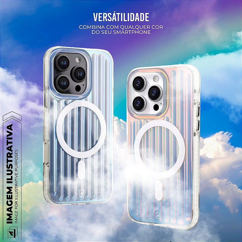 Capa para iPhone 16 - Magsafe Rainbow Transparente - Gshield