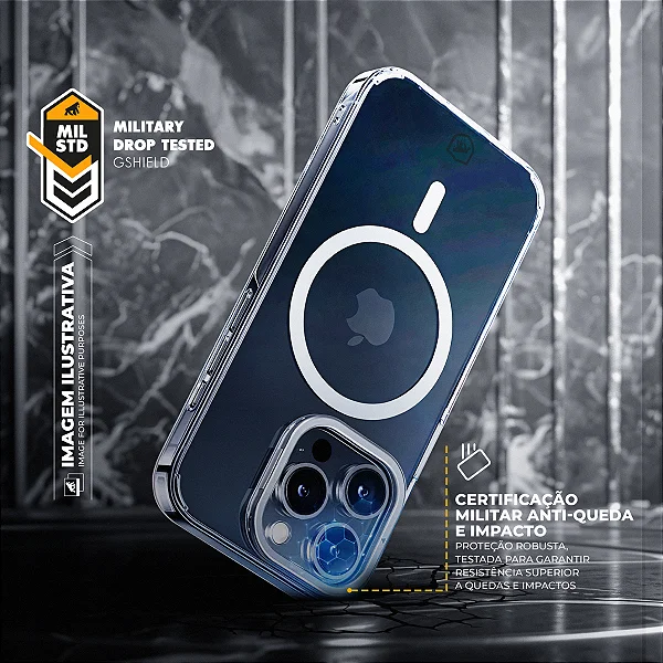 Capa para iPhone 14 - MagSafe Crystal Armor Stand - NÃO AMARELA - Gshield