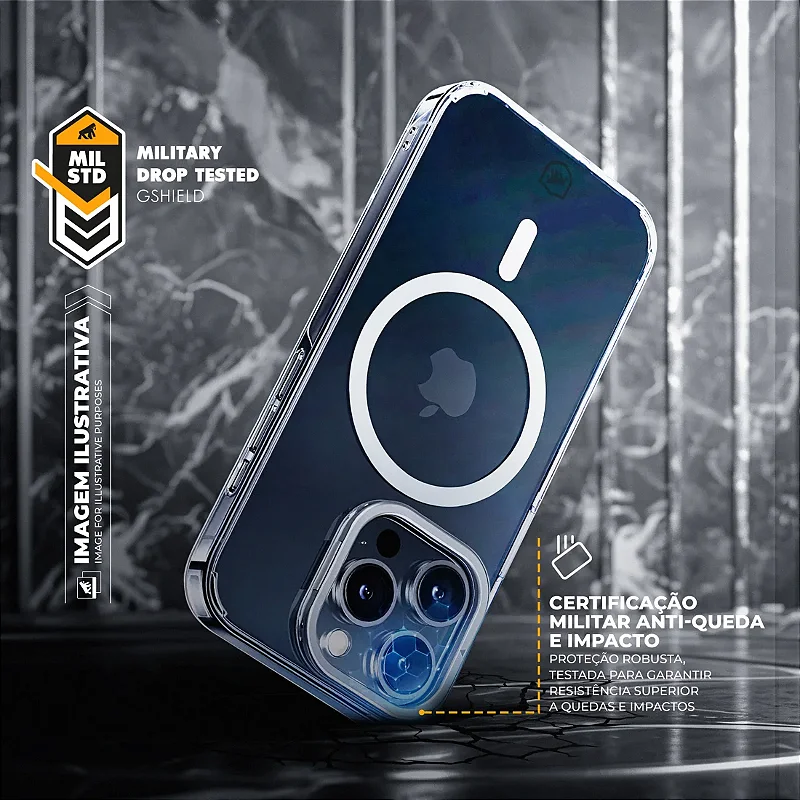Capa para iPhone 14 Pro Max - MagSafe Crystal Armor Stand - NÃO AMARELA - Gshield