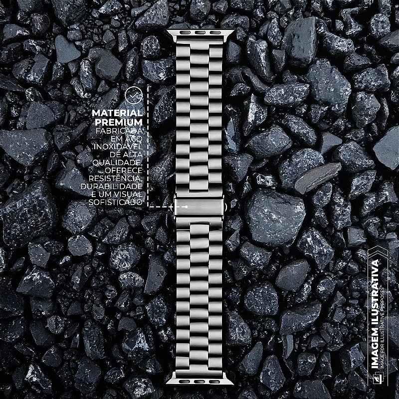 Pulseira para Apple Watch 38 / 40 / 41 MM - Metal Armor - Prata - Gshield