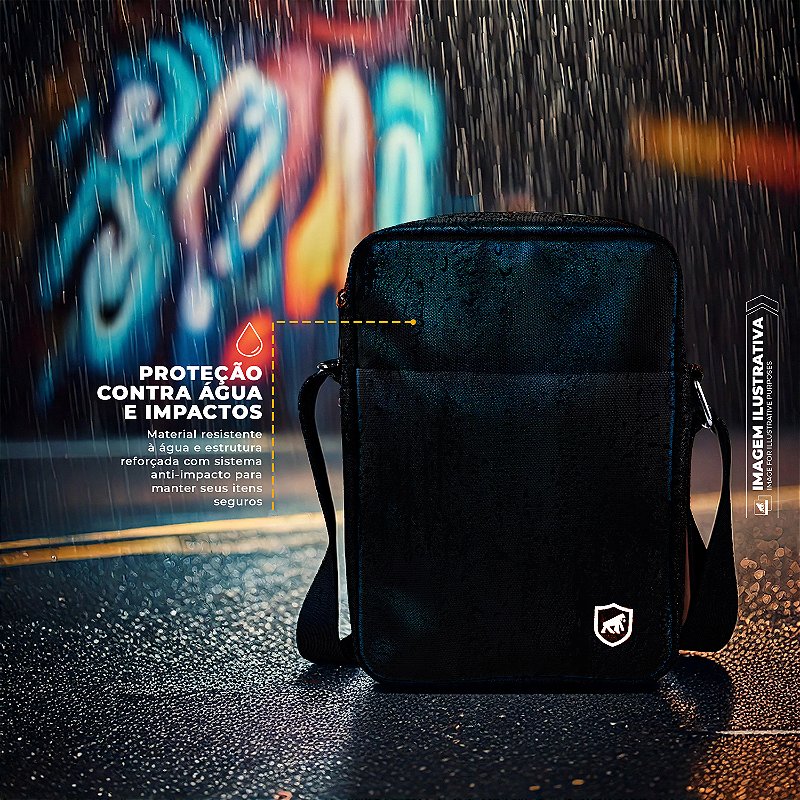 Shoulder Bag Transversal | Bolsa Compacta Unissex Antifurto - Symetric - Gshield - foto 2