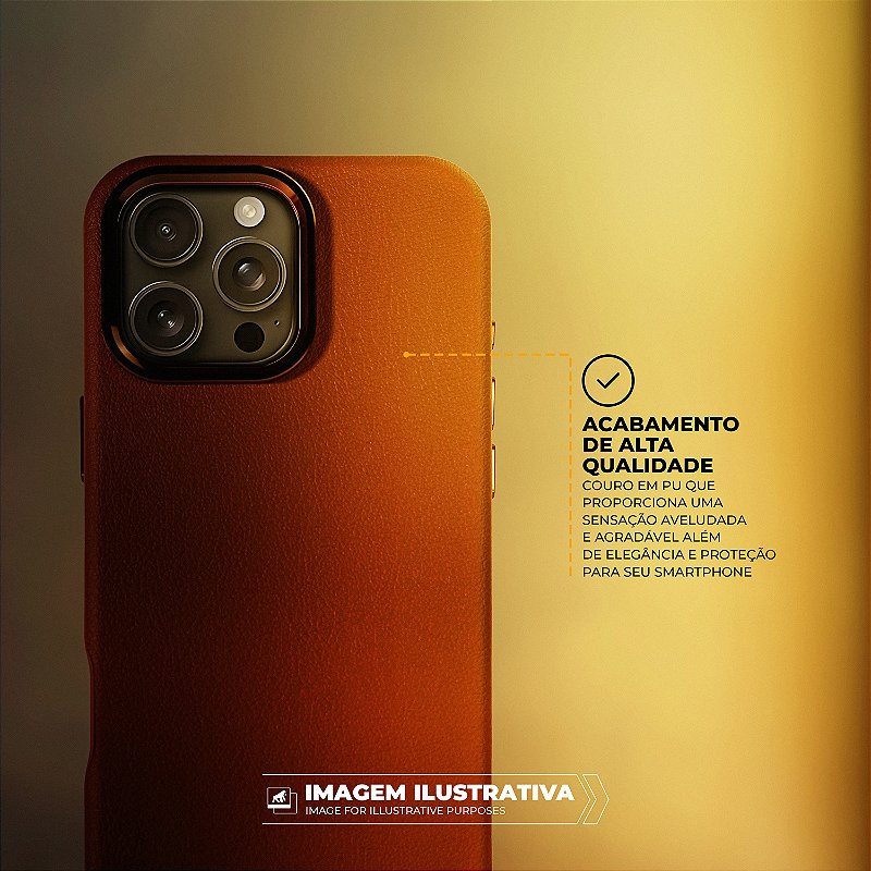 Capa para iPhone - Couro Dual Magsafe - Preta / Marrom - Gshield - foto 5