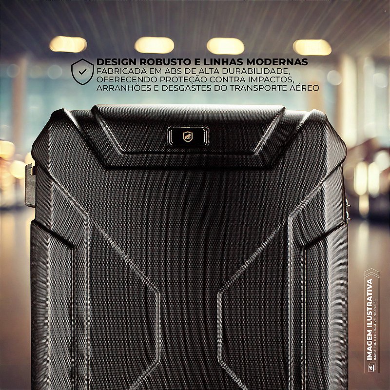 Mala de Bordo 20” com Porta-Copos Retrátil, Antifurto e Rodas 360° - Discovery - Gshield - foto 2