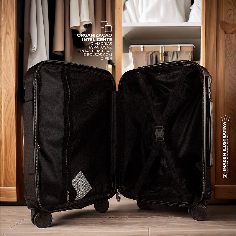 Mala de Bordo 20” com Porta-Copos Retrátil, Antifurto e Rodas 360° - Discovery - Gshield - foto 4