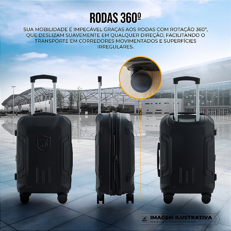 Mala de Bordo 20" com Compactação a Vácuo - Bagagem de Mão Resistente, Expansível e com Cadeado Antifurto - Survivor - Gshield - foto 4