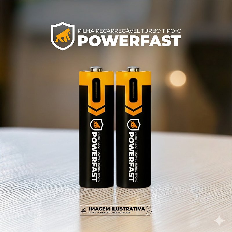 Pilha Recarregável AAA Turbo PowerFast - 2 Unidades - Alta Capacidade, Até 1200 Recargas, Ideal para Controles e Eletrônicos - Gshield - foto 5