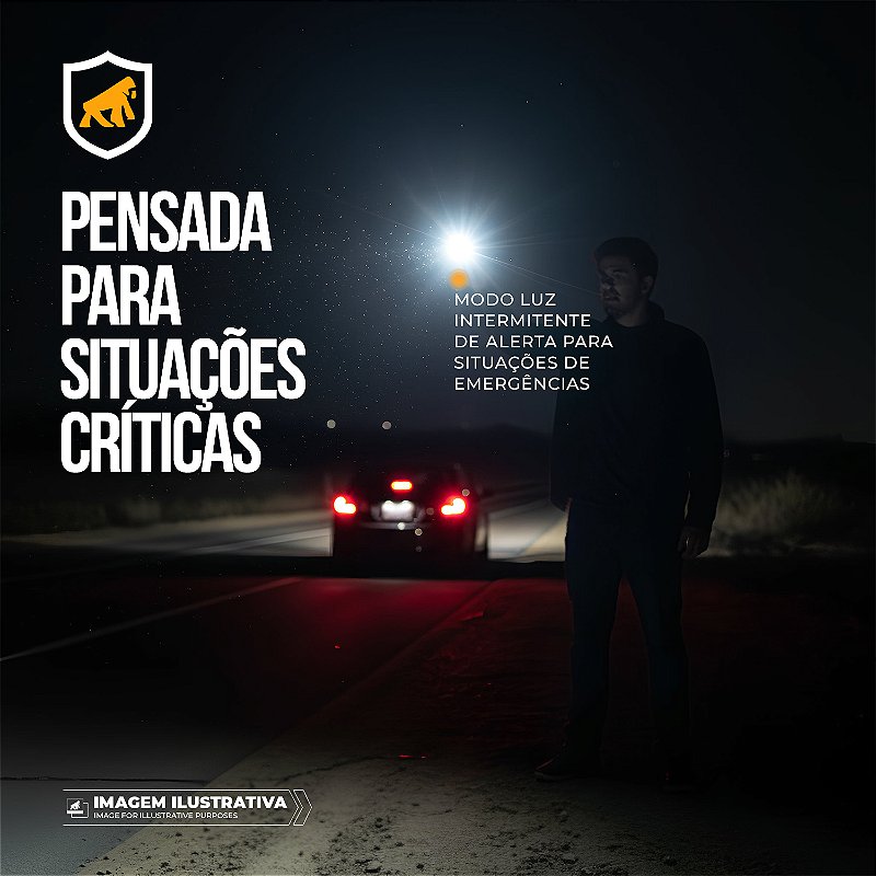 Lanterna Tática LED Compacta Recarregável - Luz Frontal + COB Lateral - Hybrid - Gshield - foto 6
