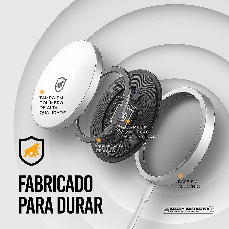 Carregador Wireless Magsafe Ultra - Branco - Gshield - foto 5