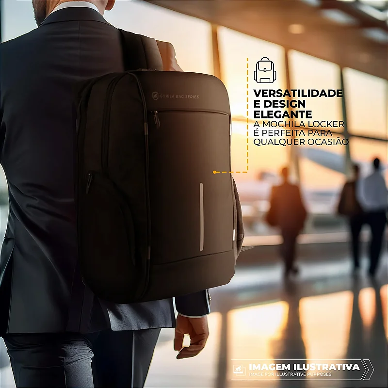 Mochila para notebook Locker com antifurto + Cartão de Visita Digital - ArmorCard Grátis - Gshield - foto 6