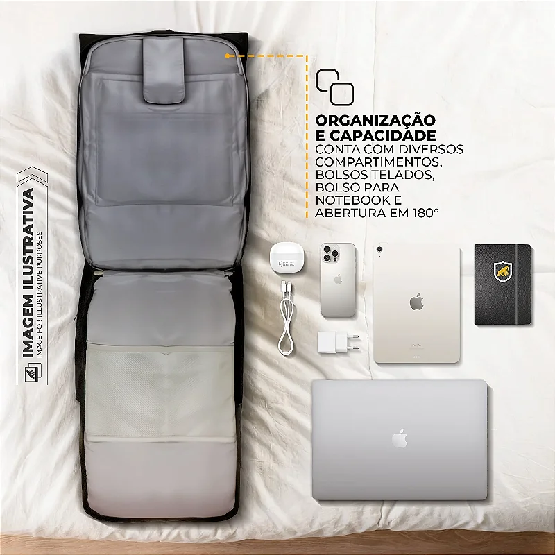 Mochila para notebook Locker com antifurto + Cartão de Visita Digital - ArmorCard Grátis - Gshield - foto 5