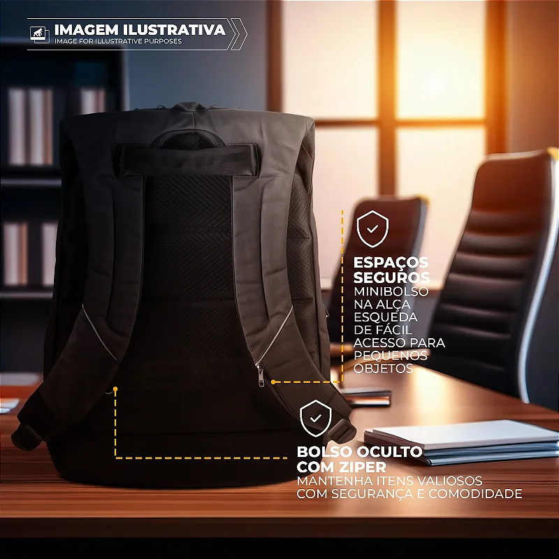 Mochila para notebook Locker com antifurto + Cartão de Visita Digital - ArmorCard Grátis - Gshield - foto 4