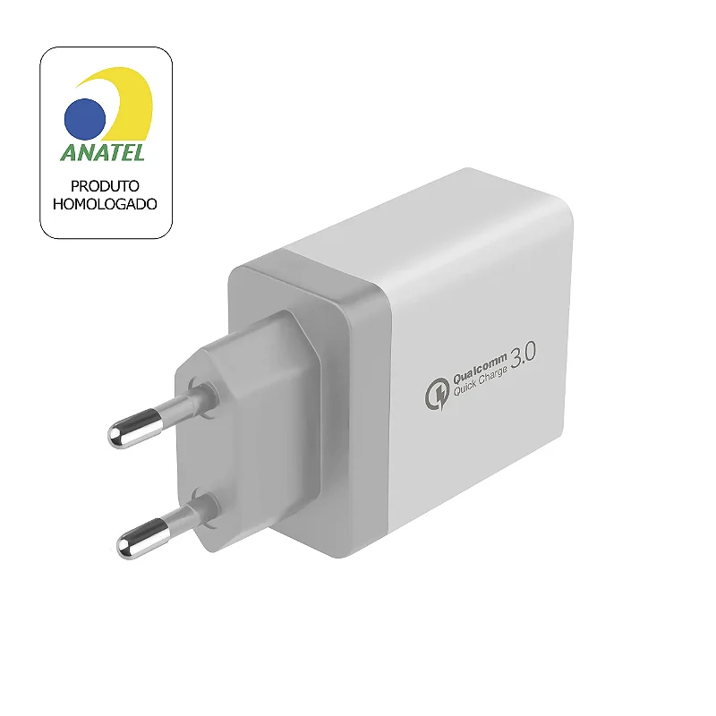 REEMBALADO - Carregador Turbo Triplo USB-A até 18W - Branco - Gshield