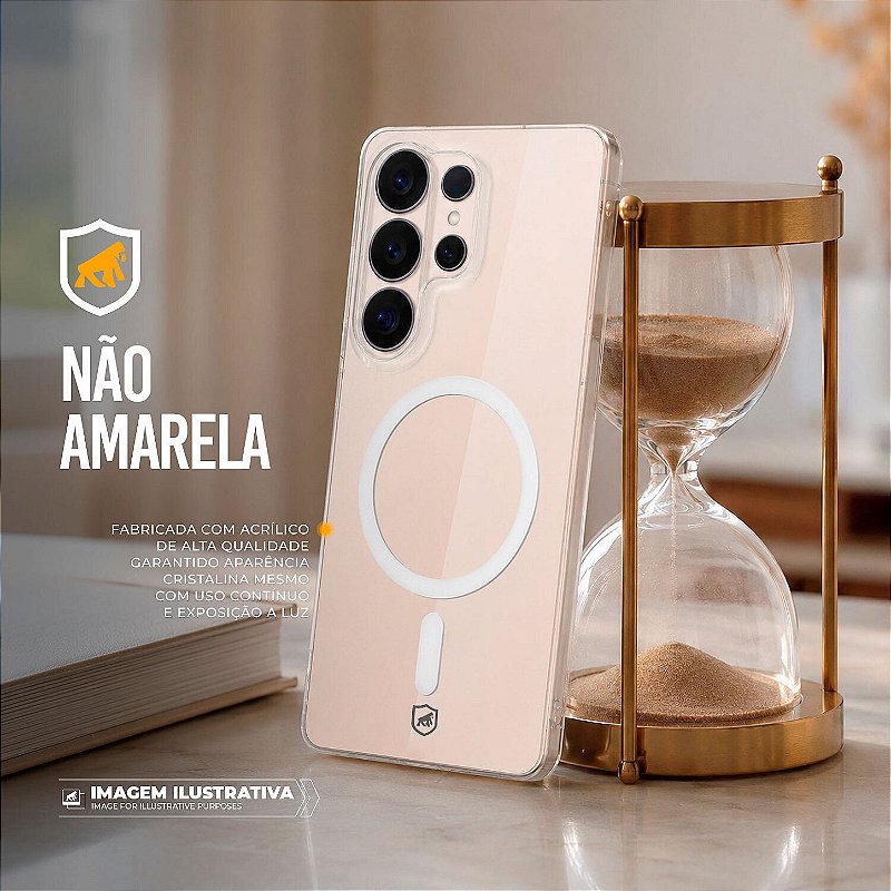 Capa para Samsung Galaxy S25 Ultra - Crystal Slim Magsafe - NÃO AMARELA - Transparente - Gshield