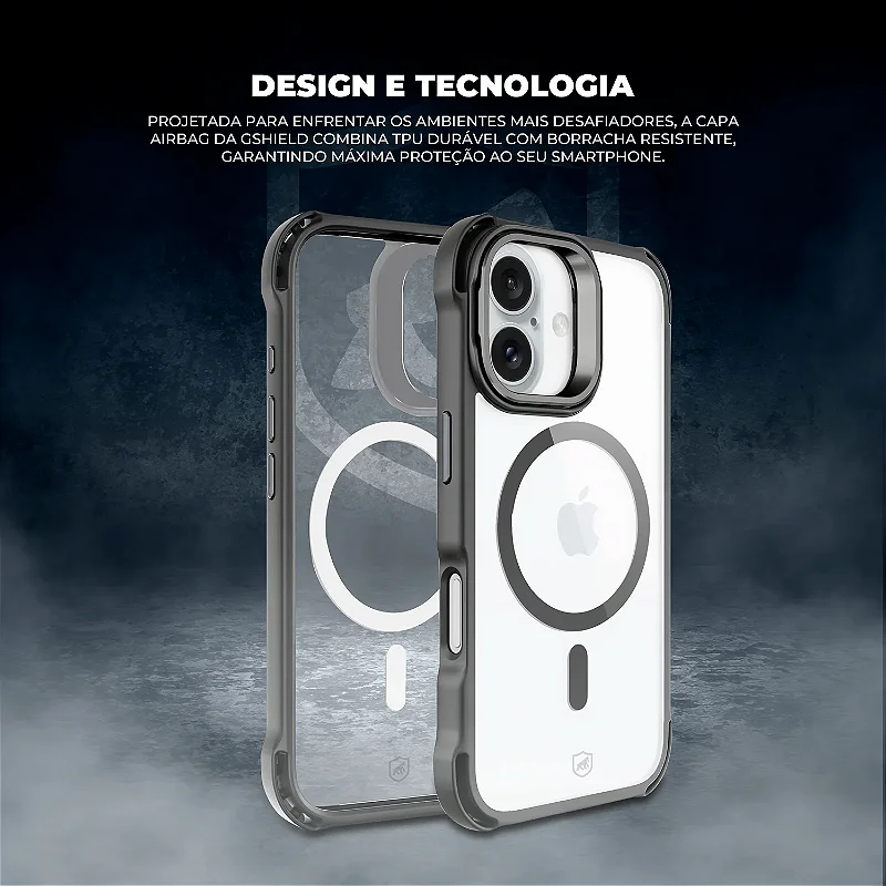 Capa para iPhone - MagSafe AirBag Preta - Gshield