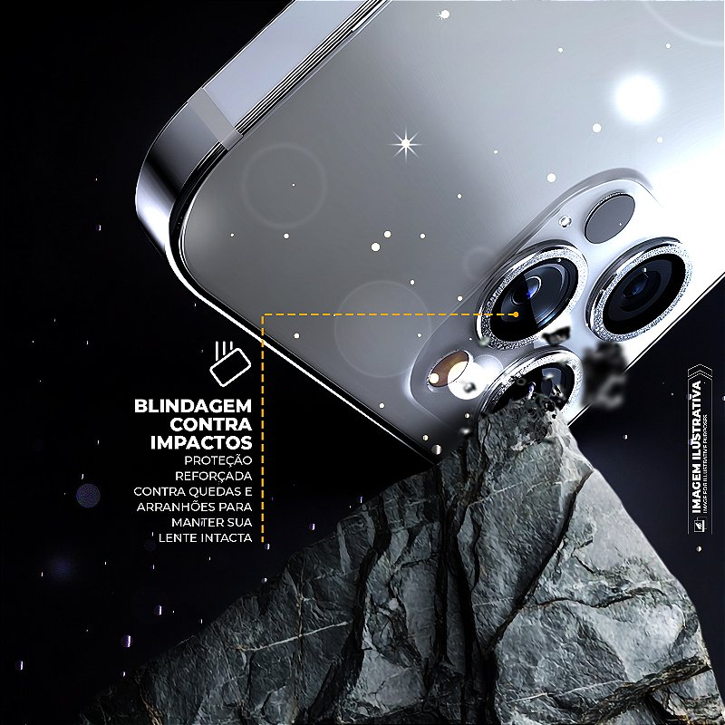 Protetor de Lente para iPhone 16 Plus - One Armor - Frame para câmera - Glitter - Gshield