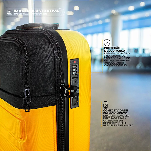 Kit Mala de Bordo para Viagem + Mochila Executiva Dual Shock - Gshield