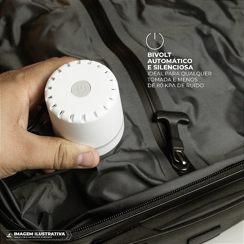 Máquina de Sucção à Vácuo Portátil - Compactador de Roupas para Malas e Mochilas Bivolt - Turbo Vac - Branca - Gshield - foto 3