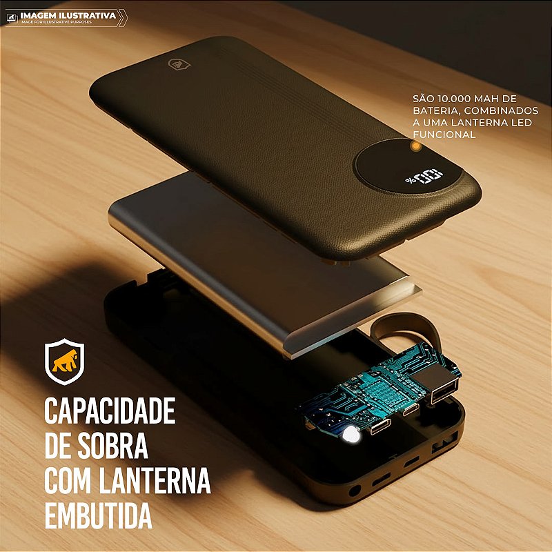 Carregador Portátil Hybrid - 10.000mAh - Gshield - foto 2