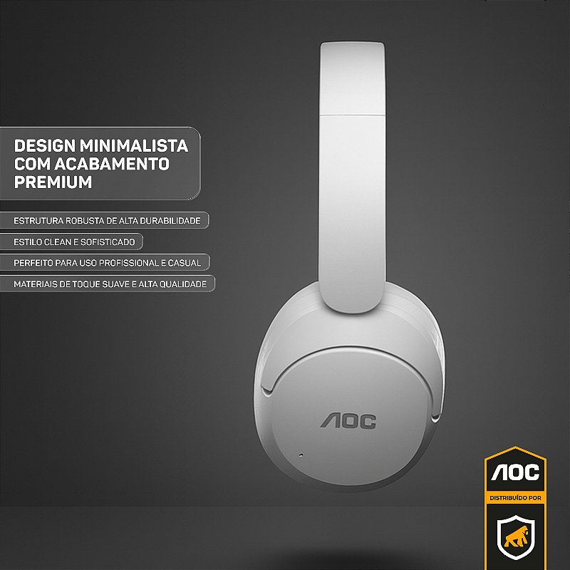 Headphone Bluetooth Wireless com Cancelamento de Ruído ANC - Branco - AOC - foto 2