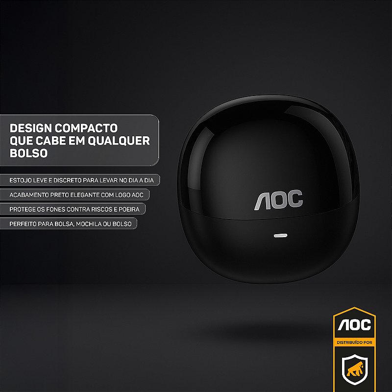 Fone de ouvido Earbuds V5.4 - Preto - AOC - foto 3