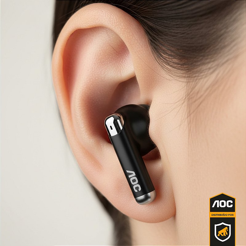 Fone de ouvido Earbuds V5.4 - Preto - AOC - foto 6