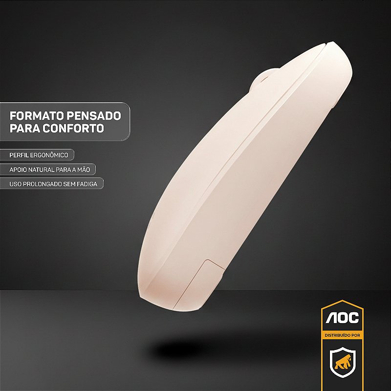 Mouse Óptico Sem Fio Wireless 2.4 Ghz 1600 DPI - Branco - AOC - foto 6