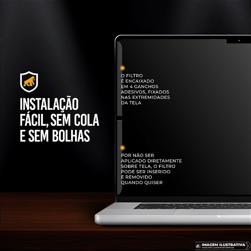 Filtro de Privacidade Removível para Notebook 14.1" - Gshield - foto 3