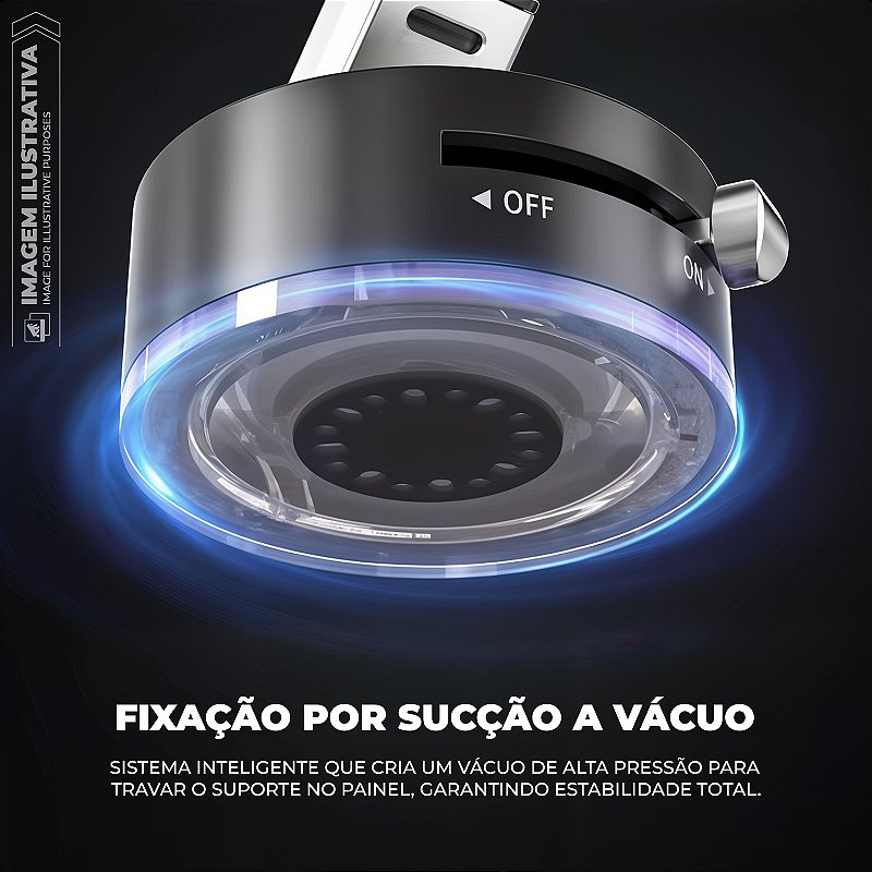Suporte Veicular MagSafe com Sucção a Vácuo - 17 Ímãs Ultra Fortes, Rotação 360° e Liga de Aviação Premium - Suction MagSafe Armor - Gshield - foto 3
